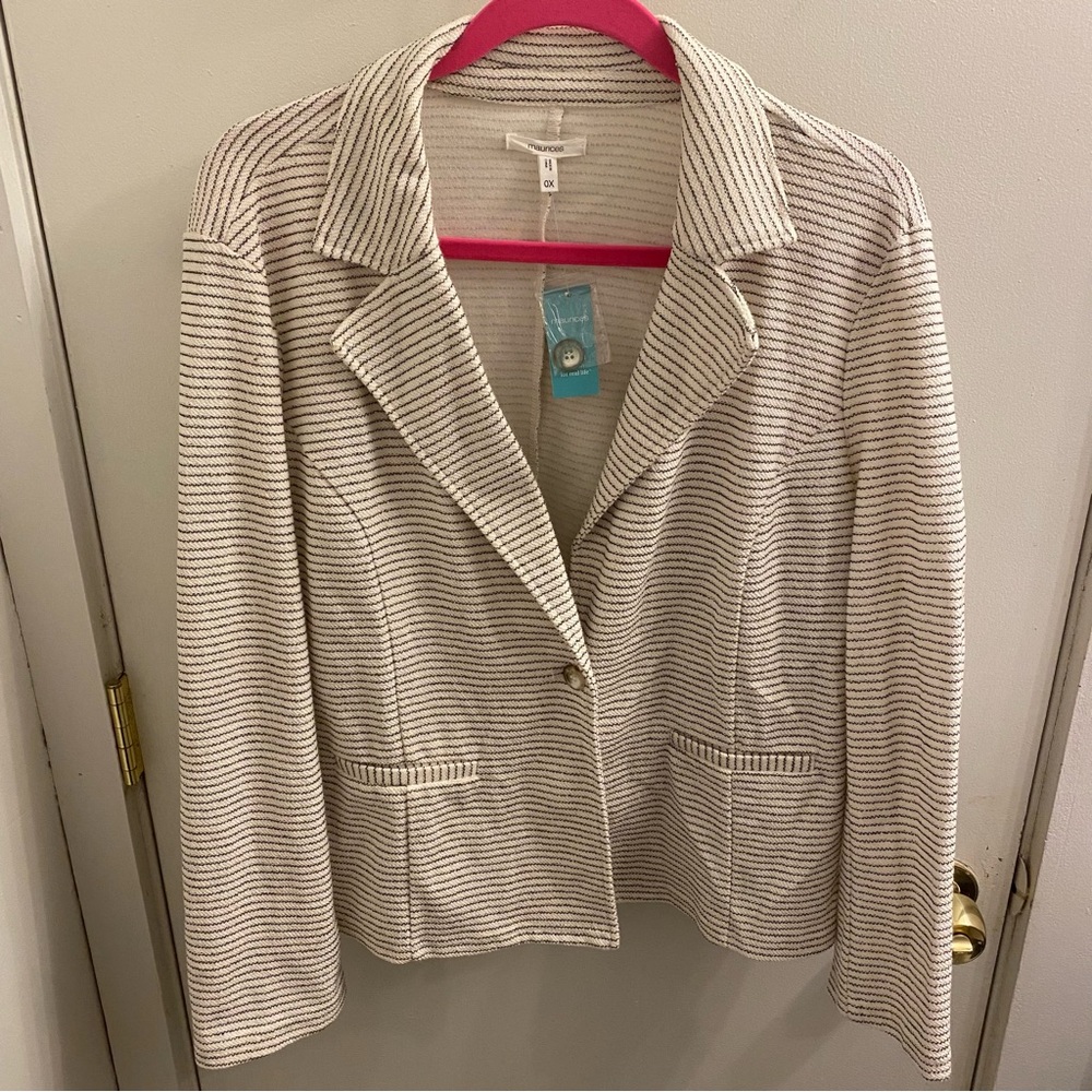 NWT Maurices Striped Knit Blazer Size 0X - Picture 2 of 5